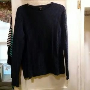 XL Land's End Cable Pullover in Navy Blue